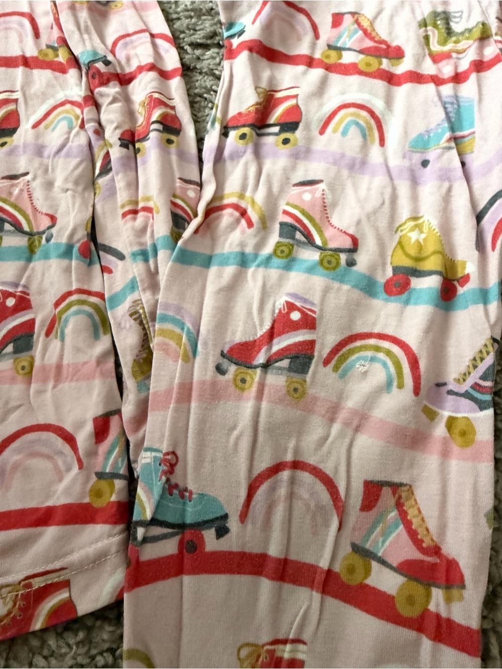 LAST CHANCE* Little Sleepies Pink Roller Skate & Rainbow Pajama Set 4T - Picture 2 of 3